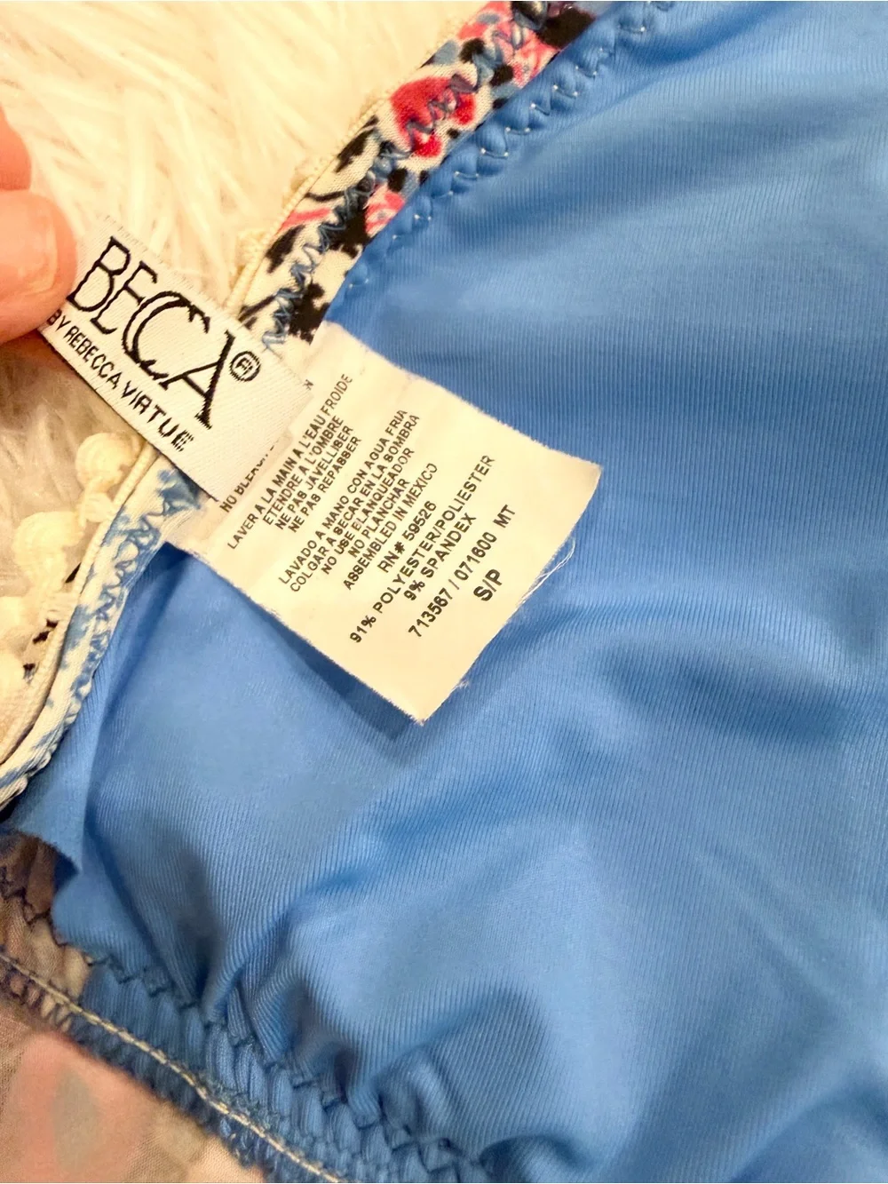 BECCA Rebecca Virtue Secret Garden Halter Tankini Top Y2K Bathing Suit